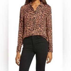 Stunning SCOTCH & SODA Starwatcher Leopard Animal Print Button Up Shirt Size M